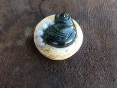 Hacienda San Lucas Toad, jade on marble pendant